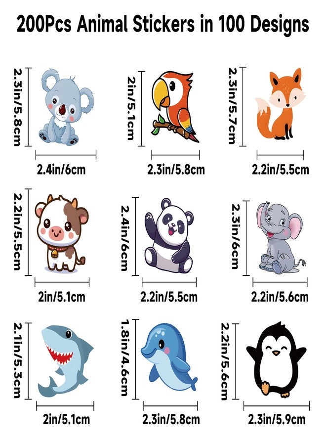 Alynta Animal Stickers - 200Pcs Water Bottle Stickers Cute Waterproof Vinyl Kawaii Funny Animal Sticker Reward Sticker for Laptop Notebook Luggages - Image 2